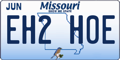 MO license plate EH2H0E