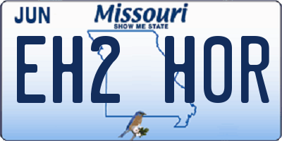 MO license plate EH2H0R