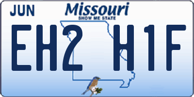 MO license plate EH2H1F