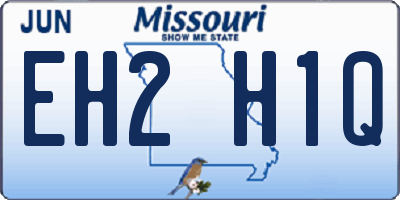 MO license plate EH2H1Q