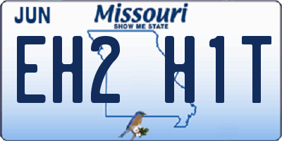 MO license plate EH2H1T