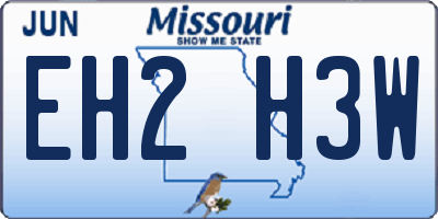 MO license plate EH2H3W