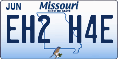 MO license plate EH2H4E