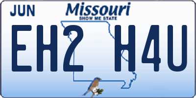 MO license plate EH2H4U