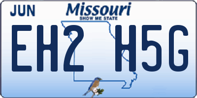 MO license plate EH2H5G