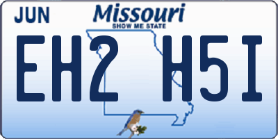 MO license plate EH2H5I