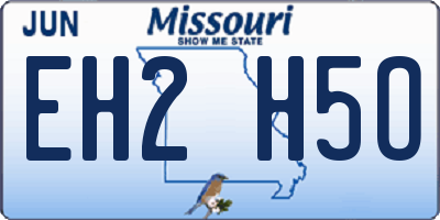 MO license plate EH2H5O