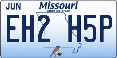 MO license plate EH2H5P
