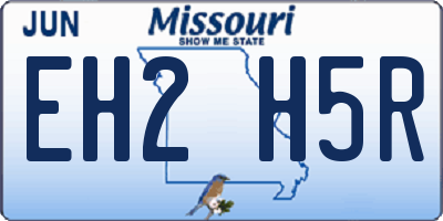 MO license plate EH2H5R