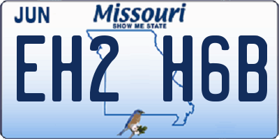 MO license plate EH2H6B