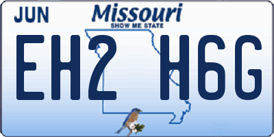 MO license plate EH2H6G