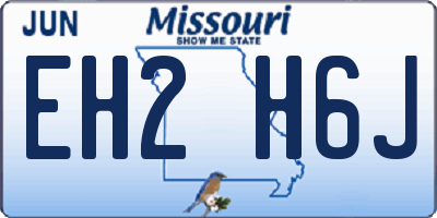 MO license plate EH2H6J