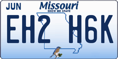 MO license plate EH2H6K