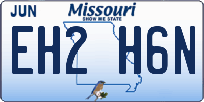 MO license plate EH2H6N