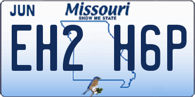MO license plate EH2H6P