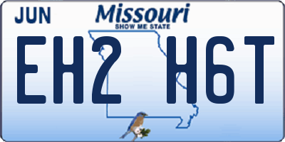 MO license plate EH2H6T