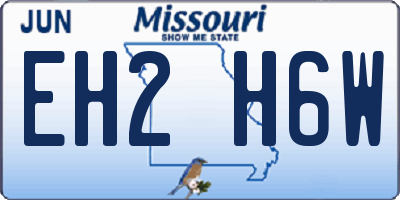 MO license plate EH2H6W