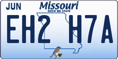 MO license plate EH2H7A
