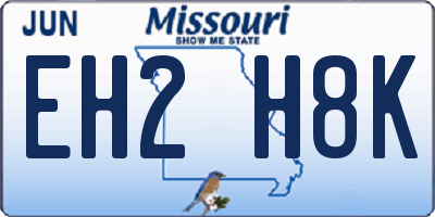 MO license plate EH2H8K