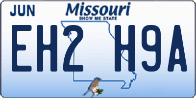 MO license plate EH2H9A