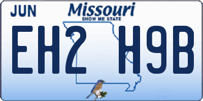 MO license plate EH2H9B