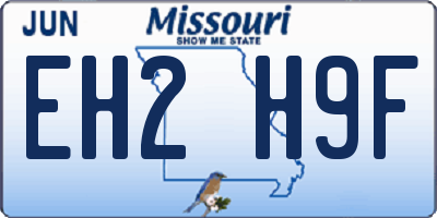 MO license plate EH2H9F