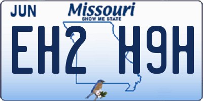 MO license plate EH2H9H