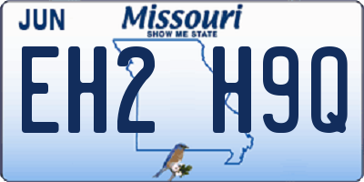 MO license plate EH2H9Q