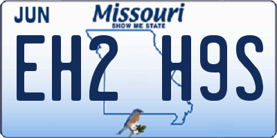 MO license plate EH2H9S