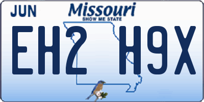 MO license plate EH2H9X
