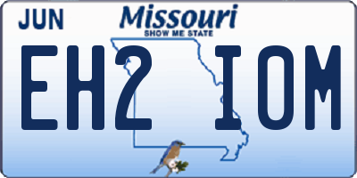 MO license plate EH2I0M