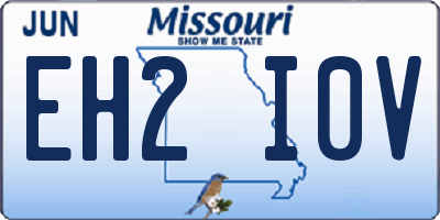 MO license plate EH2I0V