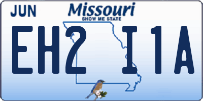 MO license plate EH2I1A