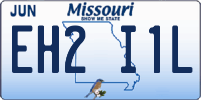 MO license plate EH2I1L