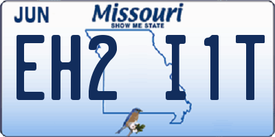 MO license plate EH2I1T