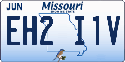MO license plate EH2I1V