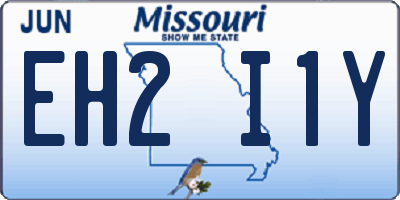 MO license plate EH2I1Y