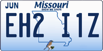 MO license plate EH2I1Z