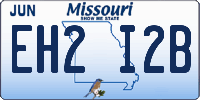 MO license plate EH2I2B