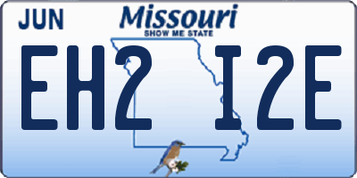 MO license plate EH2I2E