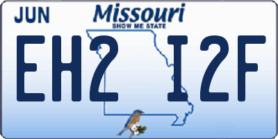 MO license plate EH2I2F