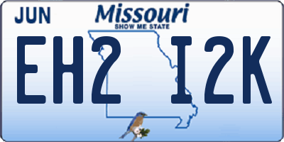 MO license plate EH2I2K