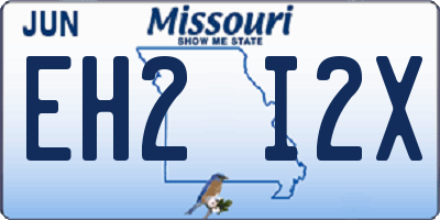MO license plate EH2I2X