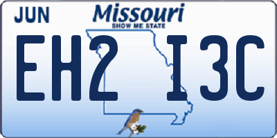 MO license plate EH2I3C