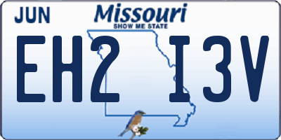 MO license plate EH2I3V