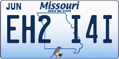 MO license plate EH2I4I