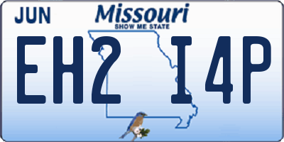 MO license plate EH2I4P