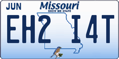 MO license plate EH2I4T
