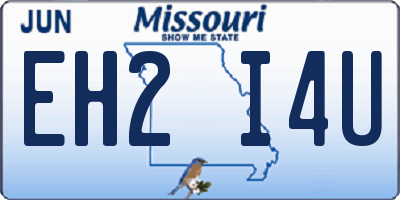MO license plate EH2I4U