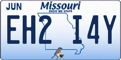 MO license plate EH2I4Y